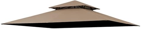 Beige Replacement Gazebo Cover Compatible with ABC 9X9ft in 9X9ft