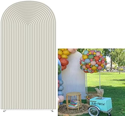 Beige Ripples Pattern Arch Backdrop Cover for Birthday Party Wedding Baby Shower Decorations Chiara Backdrops