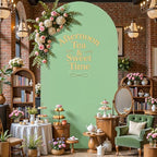 Beige Sage Green Arch Backdrop Cover 6.6FT Party Wedding Arch Covers Stretchy Backdrop Decorations Baby Shower, alternate