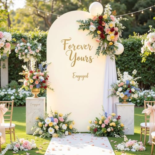 Beige Sage Green Arch Backdrop Cover 6.6FT Party Wedding Arch Covers Stretchy Backdrop Decorations Baby Shower, alternate