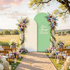 Beige Sage Green Arch Backdrop Cover 6.6FT Party Wedding Arch Covers Stretchy Backdrop Decorations Baby Shower, alternate