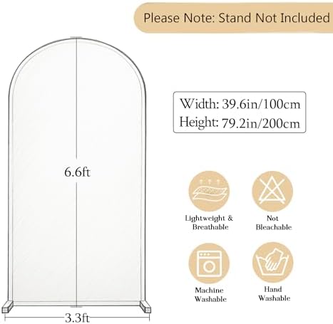 Beige Sage Green Arch Backdrop Cover 6.6FT Party Wedding Arch Covers Stretchy Backdrop Decorations Baby Shower, alternate