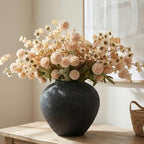 Beige Silk Flower Arrangements Decor, Large Floral Centerpieces For Tables in Beige Wax+kiku