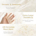 Beige Wedding Arch Draping Fabric 1 Panel 28" x 20FT, Glitter Sheer Backdrop Drapes for Wedding Ceremony, alternate view 5