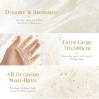 Beige Wedding Arch Draping Fabric 2 Panels 28" x 20 FT, Glitter Sheer Backdrop Drapes for Wedding Ceremony, alternate view 2