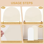 Beige White Arch Backdrop Cover Set of 2 (6FT/7.2FT) Arch Cover Spandex Birthday Party Arch Stand Covers for, alternate view