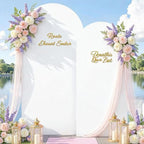 Beige White Arch Backdrop Cover Set of 2 (6FT/7.2FT) Arch Cover Spandex Birthday Party Arch Stand Covers for, alternate view