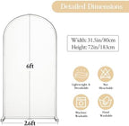 Beige & White Wedding Arch Cover, 6FT Arch Covers Stretchy Backdrop, Double Color Arch Backdrop Cover for Bridal, alternate
