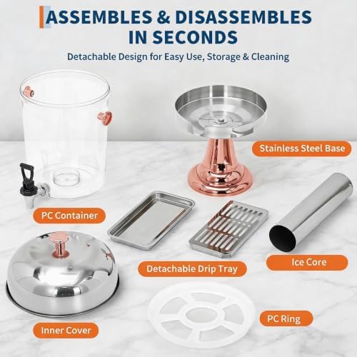 Beverage Dispenser, 2.2 Gallon with Ice Core Cold, Rose Gold, alternate view 5