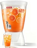Beverage Dispenser, 2.64 Gallon Drink Dispenser for Parties, Plastic Juice Dispensers with Spigot Ice Chamber