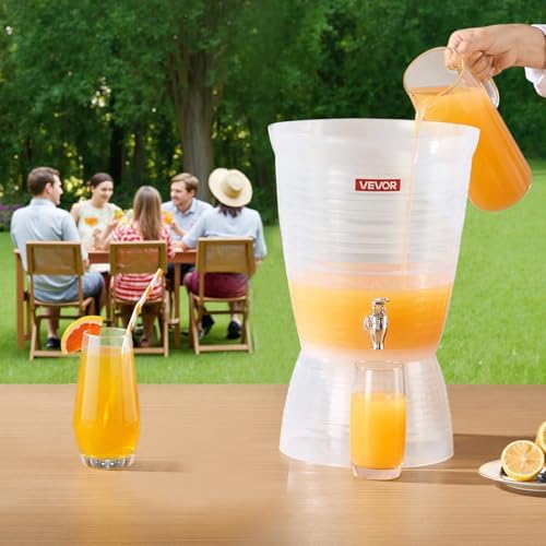 Beverage Dispenser, 2.64 Gallon Drink Dispenser for Parties, Plastic Juice Dispensers with Spigot Ice Chamber, alternate view