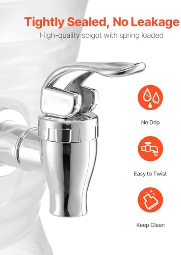 Beverage Dispenser, 2.64 Gallon Drink Dispenser for Parties, Plastic Juice Dispensers with Spigot Ice Chamber, alternate view