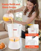 Beverage Dispenser, 2.64 Gallon Drink Dispenser for Parties, Plastic Juice Dispensers with Spigot Ice Chamber, alternate view
