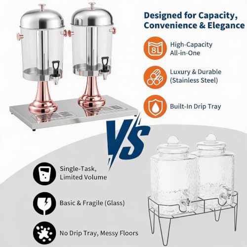 Beverage Dispenser, 4.4 Gallon with Ice Core Cold, Rose Gold, alternate view 6