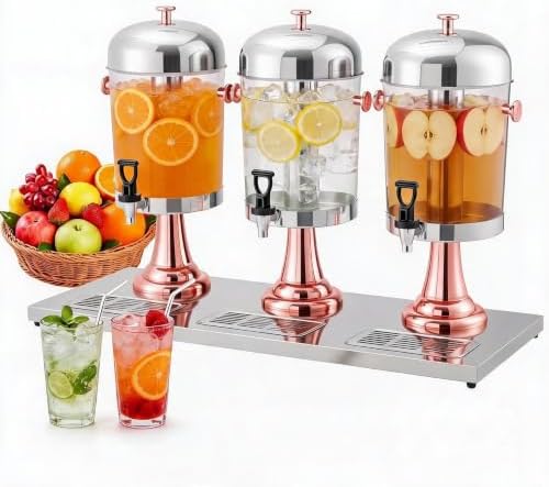 Beverage Dispenser, 6.6 Gallon with Ice Core Cold, Rose Gold