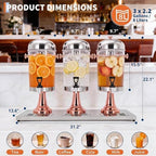 Beverage Dispenser, 6.6 Gallon with Ice Core Cold, Rose Gold, alternate view 3