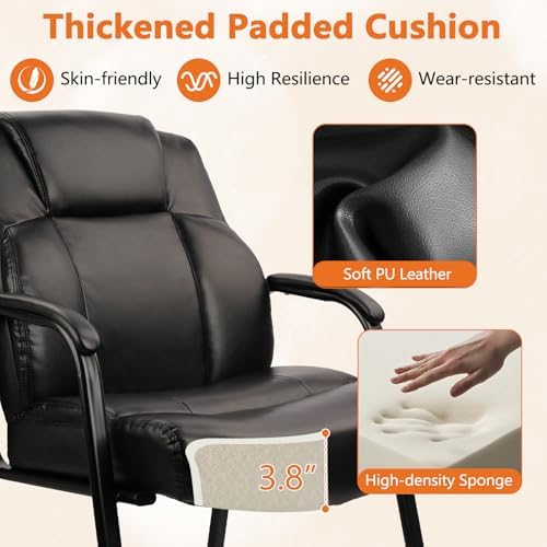 Big & Tall 500 lb. Guest Chair, Leather Reception Chairs with Padded Arm Rest for Waiting Room Office Home and, alternate