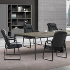 Big & Tall 500 lb. Guest Chair, Leather Reception Chairs with Sled Base and Padded Arm Rest for Waiting Room, alternate view