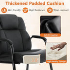 Big & Tall 500 lb. Guest Chair, Leather Reception Chairs with Sled Base and Padded Arm Rest for Waiting Room, alternate view