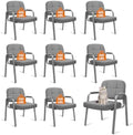 Big & Tall 500 lbs Waiting Room Guest Chair, Leather Office Reception Chair No Wheels with Padded Arms for