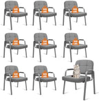 Big & Tall 500 lbs Waiting Room Guest Chair, Leather Office Reception Chair No Wheels with Padded Arms for