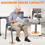 Big & Tall 500 lbs Waiting Room Guest Chair, Leather Office Reception Chair No Wheels with Padded Arms for, alternate view 4