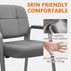 Big & Tall 500 lbs Waiting Room Guest Chair, Leather Office Reception Chair No Wheels with Padded Arms for, alternate view 5