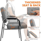 Big & Tall 500 lbs Waiting Room Guest Chair, Leather Office Reception Chair No Wheels with Padded Arms for, alternate view 6