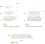 Biodegradable Cupcake Stand Holder, Dessert Table Display Set, Treat Table Candy Cake Desert Tiered Tray, 3 Tier, alternate
