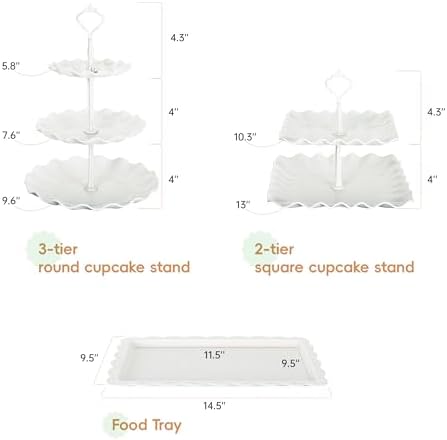 Biodegradable Cupcake Stand Holder, Dessert Table Display Set, Treat Table Candy Cake Desert Tiered Tray, 3 Tier, alternate