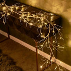Birch Garland with Lights 6FT 48 LED Battery Operated, Lighted Twig Vine with Timer for Christmas Home Fireplace, alternate