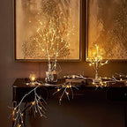 Birch Garland with Lights 6FT 48 LED Battery Operated, Lighted Twig Vine with Timer for Christmas Home Fireplace, alternate