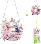 Birdcage Diamond Painting Double-Sided Hanging Ornament Set, DIY Irregular Shaped Rhinestone Window Decoration
