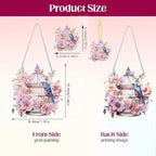 Birdcage Diamond Painting Double-Sided Hanging Ornament Set, DIY Irregular Shaped Rhinestone Window Decoration, alternate
