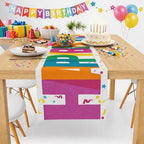 Birthday Decorations - Happy Birthday Table Runner | Happy Birthday Decorations for Home Party Kitchen Dining, alternate view