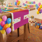 Birthday Decorations - Happy Birthday Table Runner | Happy Birthday Decorations for Home Party Kitchen Dining, alternate view