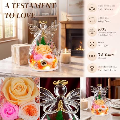 Birthday Gifts for Women, Christmas Rose Gifts for Girlfriend, Preserved Flowers for Delivery Prime, Real Roses, alternate