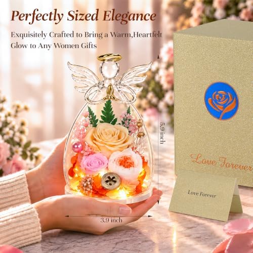 Birthday Gifts for Women, Christmas Rose Gifts for Girlfriend, Preserved Flowers for Delivery Prime, Real Roses, alternate