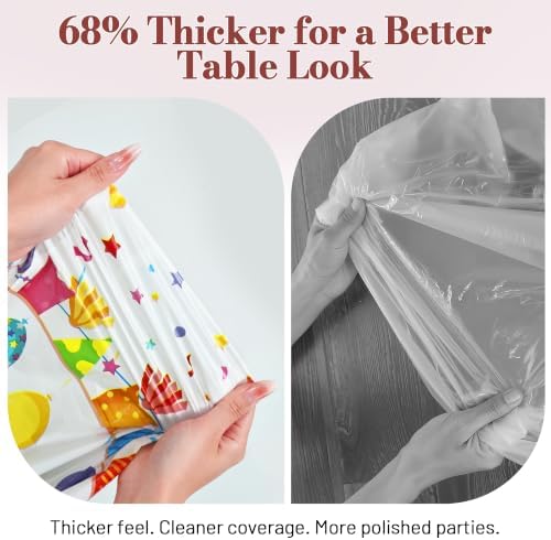 Birthday Party Table Cloth Disposable, 54In X 300Ft Table Cover Roll in 54" x 3600" (Rectangular) in Party, alternate view 6