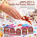Birthday Party Table Cloth Disposable, 54In X 300Ft Table Cover Roll in 54" x 3600" (Rectangular) in Party, alternate view 7