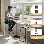 Bistro Pub Table Round Bar Height Cocktail Table for Home Bar, Round Bar Tables for Party, Dining Room, Living, alternate