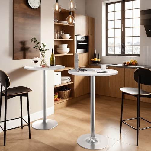 Bistro Pub Table Round Bar Height Cocktail Table for Home Bar, Round Bar Tables for Party, Dining Room, Living, alternate