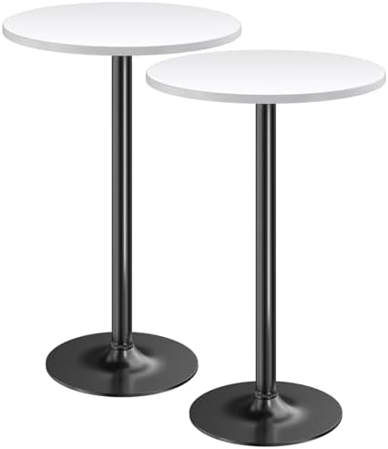 Bistro Pub Table Round Bar Height Cocktail Table for Home Bar, Round Bar Tables for Party, Dining Room, Living