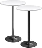 Bistro Pub Table Round Bar Height Cocktail Table for Home Bar, Round Bar Tables for Party, Dining Room, Living