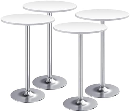 Bistro Pub Table Round Bar Height Cocktail Table for Home Bar, Round Bar Tables for Party, Dining Room, Living