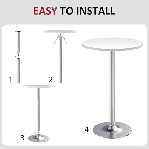 Bistro Pub Table Round Bar Height Cocktail Table for Home Bar, Round Bar Tables for Party, Dining Room, Living, alternate