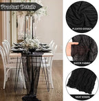 Black 10FT Cheesecloth Table Runner Boho Gauze Fabric Table Runner Rustic Sheer Runner for Wedding Bridal Baby, alternate