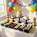 Black 11Pcs Metal Dessert Display Set Round Cake Stand Riser Platter in Black