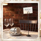 Black 12 Pcs Table Number Holders 15 Inch Number Stand Place Card Holder for Photos, Food Signs, Memo Notes, alternate view 5
