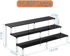 Black 14.8 IN Large Acrylic Perfume Organizer Stand, Clear Display Risers for Perfume, Cologne, Cosmetic, alternate view 2